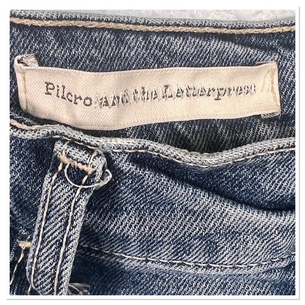 Anthropologie Pilcro Slim Boyfriend Raw Hem Sequin Embroidery Star Jean Sz 27 - Picture 10 of 10